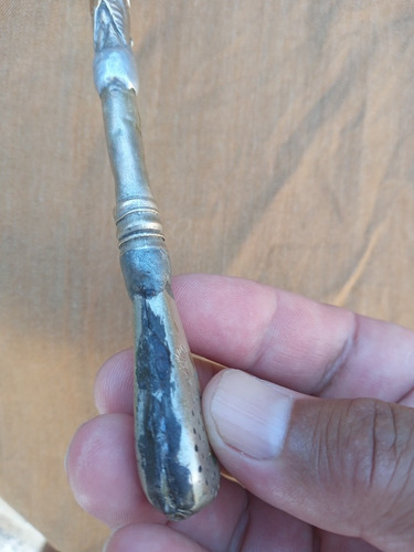 Imagen 6 de 7 de Bombilla De Plata Antigua Reparada .deco