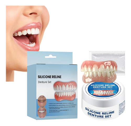 Juego De Adhesivas Prótesis Dentales De Silicona Brillante