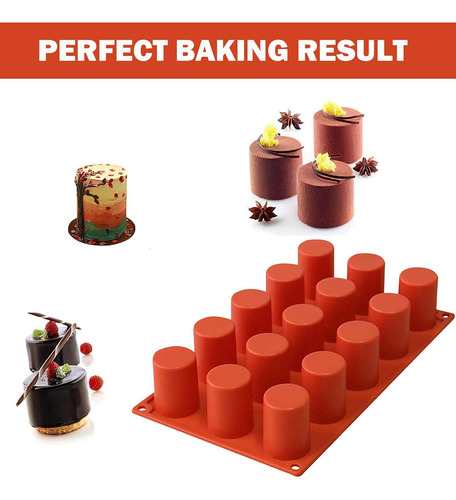 Molde Cilindrico Topys De Silicona Para Fondant, 15 Cavid...