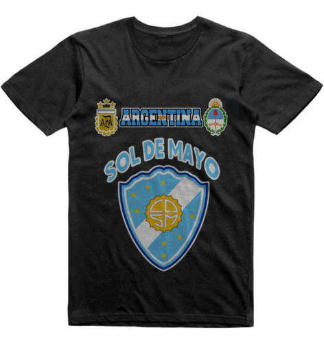 Remera Infantil Negra Sol De Mayo Viedma