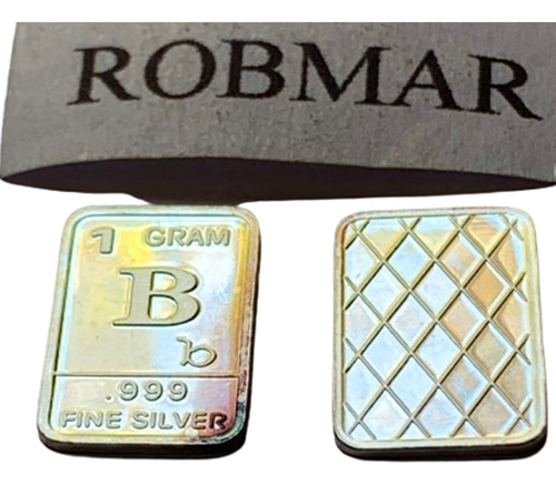 Robmar-moneda Rectangular 1 Gr. Plata Pura 0.999 Y Letra  B 