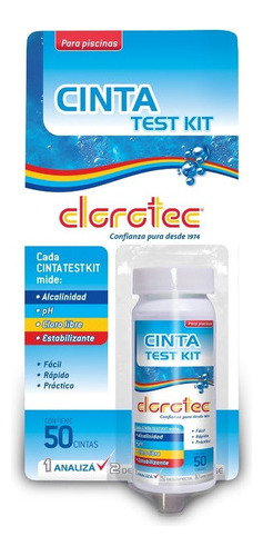 Cinta Test Kit Mantenimiento Pileta Clorotec 50 Unid Pintumm