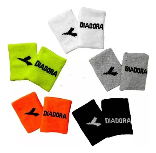 Muñequeras Tenis Par Diadora Larga Algodon Deportivo Pack X2