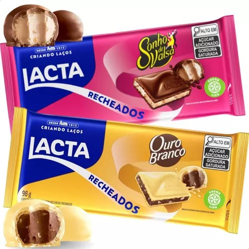 Kit Barra De Chocolate Sonho De Valsa E Ouro Branco - Lacta