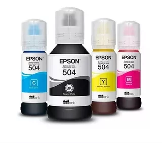 Kit 4 Tintas Epson T504 L4150 L4160 L4260 L6161 L6171 L6191