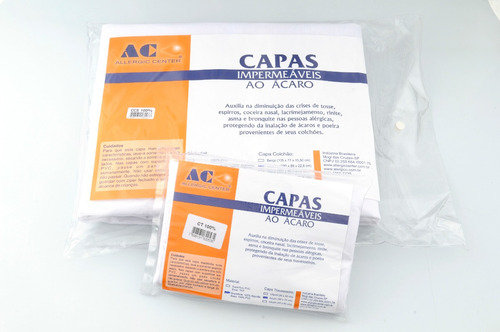 Kt Casal 100% Algodão - Capas Impermeável Ao Ácaro Cor Branco