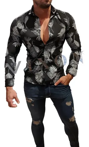 Pack Por 2 Camisa Entallada Hombre Manga Larga Estampada Elastizada | VIXON