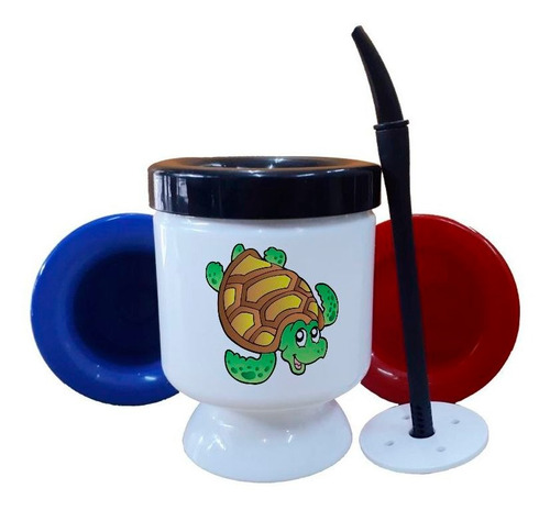 Mate Plastico Tortuga Sonriente Infantil