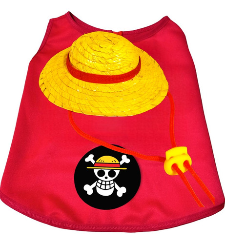 Cosplay Mascota Perro Gato Luffy One Piece Anime Sombrero