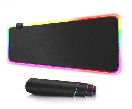 Mousepad Gamer Negro Rgb Xxl 90x40cm Antideslizante / Lhua