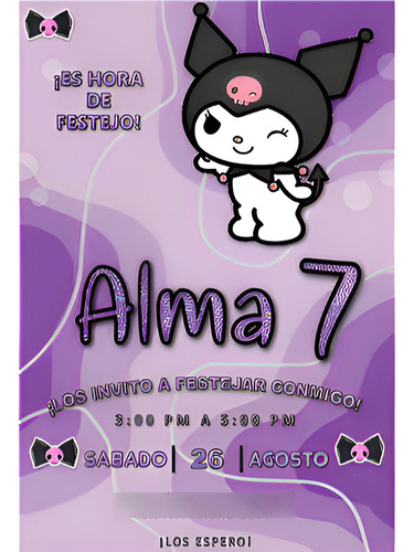 Kuromi Kit Cumpleaños Imprimible Editable Candy Bar