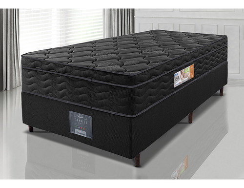 Cama inBox Ortopédico Black Solteiro colchão 88x188x67 one face espuma D33 Preto