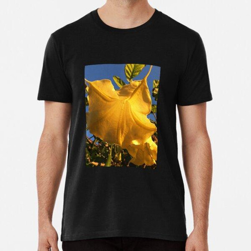 Remera Flor De Trompeta De Ángel Amarillo Algodon Premium