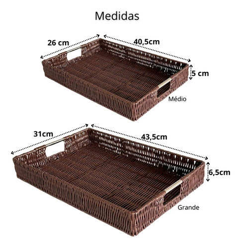 Jogo De 5 Cestos Organizadores Decoração Multiuso Cozinha