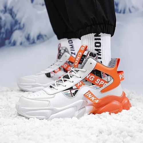 Zapatillas Deportivas Altas Para Correr Con Forro Polar De Invierno Para Hombre