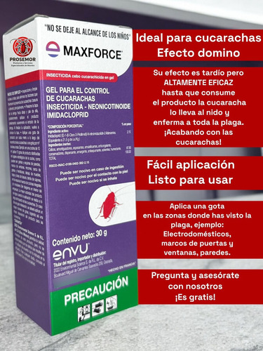 Maxforce Envu Jeringa P/ Cucarachas 30 Gr 2 Piezas Residual