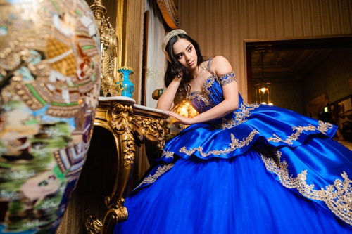 Imagen 8 de 10 de Vestido Largo De Quinceañera Desmontable 2pz Encaje Cola