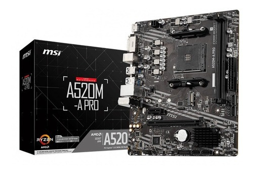 Placa Madre Msi A520m-a Pro Amd Socket Am4 M.2 Nvme Ddr4