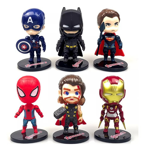 Set 6 Figuras Super Héroes.