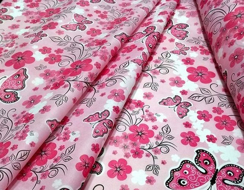 10 Toalhas De Mesa De Tnt Borboleta Rosa Supper - 70x70cm