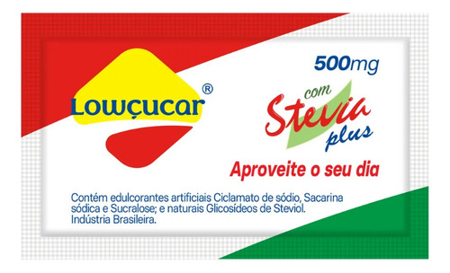 Kit Com 2 Adoçantes Lowçucar Com Stévia 50 Sachês De 0,5g