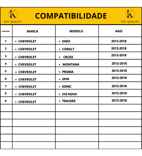 Chave Chevrolet Cruze Onix S10 Cobalt Spin Tracker+chaveiro