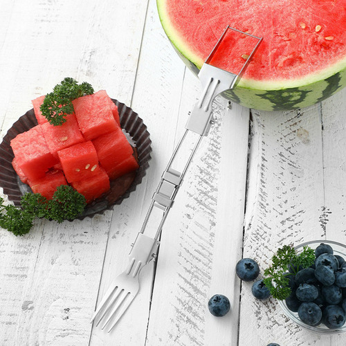 Cortador De Fruta De Acero Inoxidable, 2 Piezas, Tenedor Ple