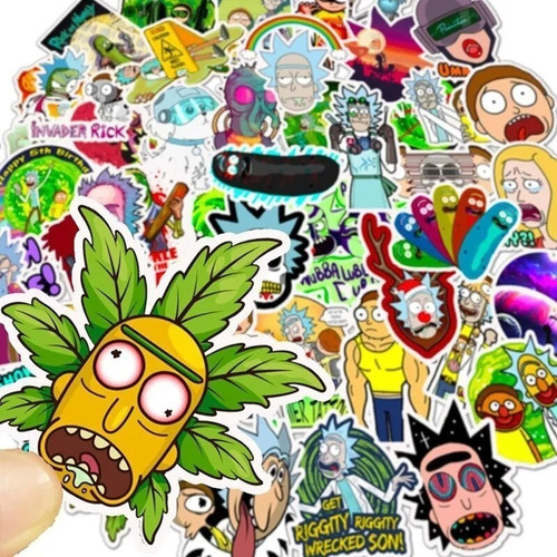 Imagen 2 de 5 de Rick Y Morty - Set De 50 Stickers / Calcomanias
