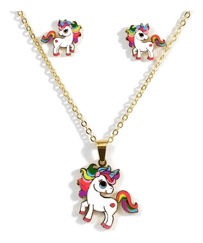 Pack X 2 Collares Acero Con Aros - Caballo Multicolor