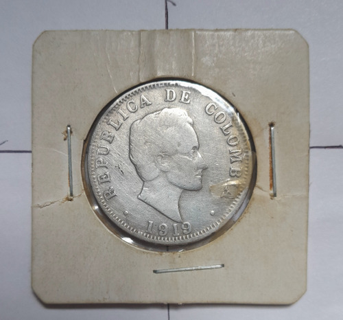 Moneda De 50 Centavos Año 1919, Con Giro Ley 0.900, Estado 7