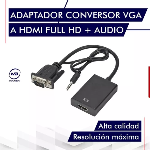 Adaptador VGA a HDMI Convierte conexión Para PC 1080P