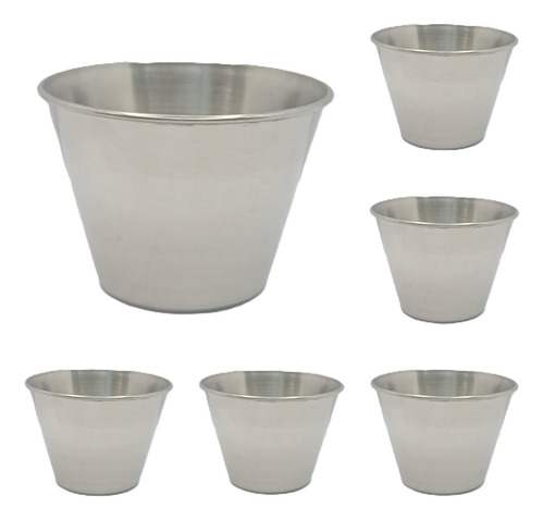 Set De Seis Tazon Ramequin Acero Inox.300ml10cmsi Facturamos