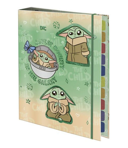 Fichário Colegial Caderno Argolado Baby Yoda Licenciado