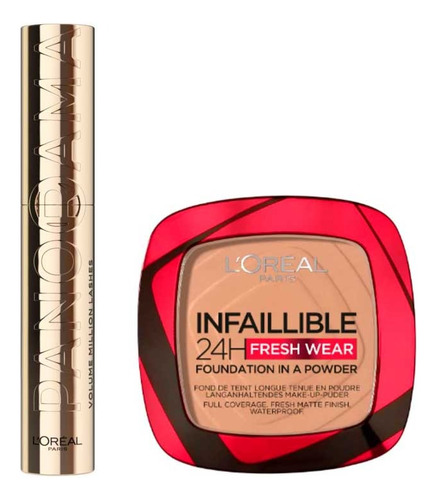 Pack Loreal Paris Máscara Panorama Wtp + Base Polvo Infallib