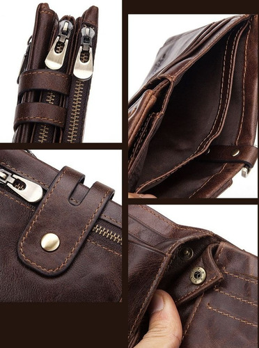 Imagen 7 de 10 de Cartera Jeep Billetera Con Monedero Cuero Genuino