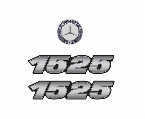 Kit Adesivo Emblemas Compatível Mercedes Benz 1525 Krt73