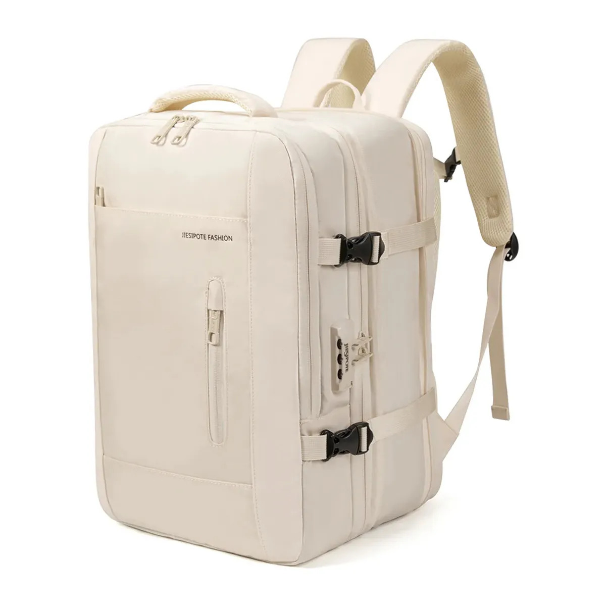 Mochila de via, para homens e mulheres, com fecho de senha, capacidade expandível de 30 a 42 L, impermeável, reforçada, ideal para viagens diárias e negócios, pode acomodar um laptop de 15,6 polegadas