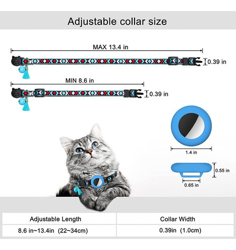 Collar De Gato Ajustable Collar Anti Pérdida Para Soporte De