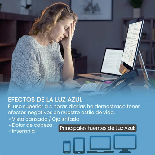 Entixo Lentes Fotocromático Computadora Ordenador Antifatiga Color Negro