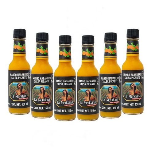 Salsas Mango Habanero La Meridana 6 Botellas De 150 Ml C/u