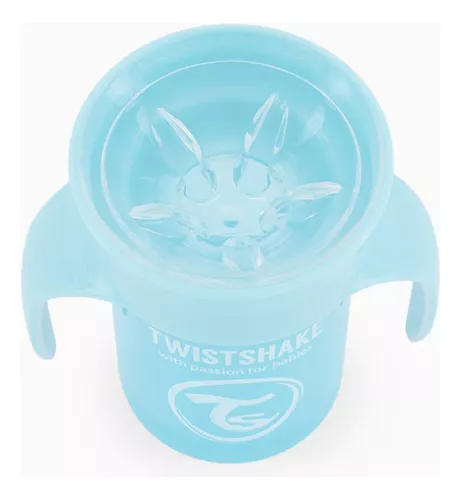 Twistshake 360 Cup Vaso Antiderrames Entrenamiento con Asas Bébé 230 ml,  Borde a Prueba de Derrames de 360°, Ergonómicas Vasos con Boquilla, Taza de  Aprendizaje, Sin BPA, 6+ Meses, Azul Pastel : : Bebé