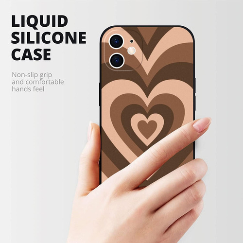 Case Duoqlian iPhone 12, Corazón Marrón Para iPhone 12 Case