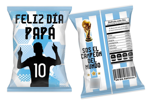 Chip Bag Imprimible Día Del Padre Argentina Campeón (mod 5)