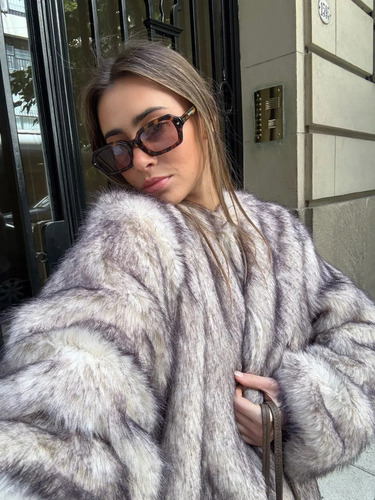 Campera/saco/chaqueta/tapado De Piel Sintética Para Mujer
