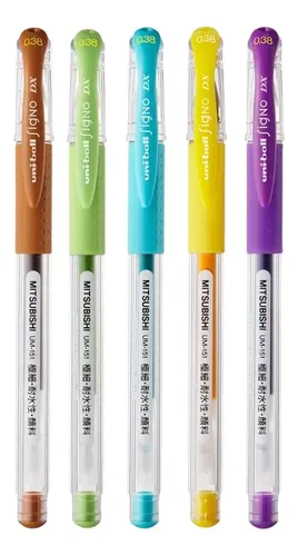 Caneta Gel Uni Ball Signo Dx 0,38mm Blister C/ 5 Unidades