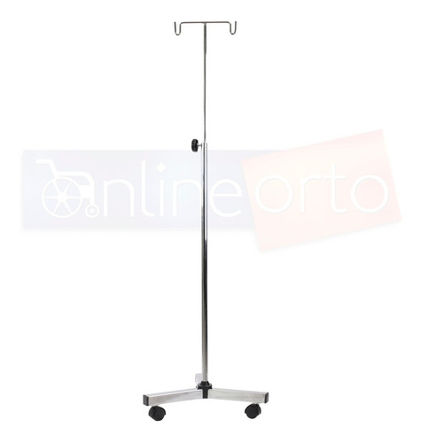 Imagen 6 de 8 de Porta Suero Tubular Doble Altura Ajustable Con Ruedas Tripie