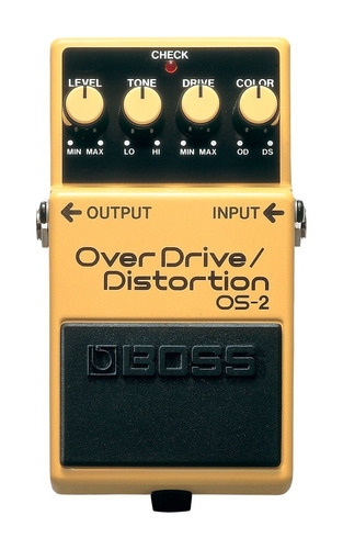 Imagen 1 de 4 de Pedal de efecto para instrumento de cuerda Boss OverDrive/Distortion OS-2  amarillo