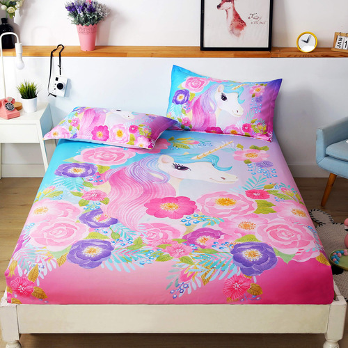 Suncloris, Cooper Girl Unicorn, Ropa De Cama Sabanas - Jueg