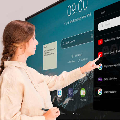 Pantalla Interactiva 4k 65'' Benq Re6504 Empresarial Tactil Negro