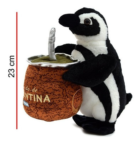 Peluche Pingüino Con Mate 23cm Phi Phi Toys